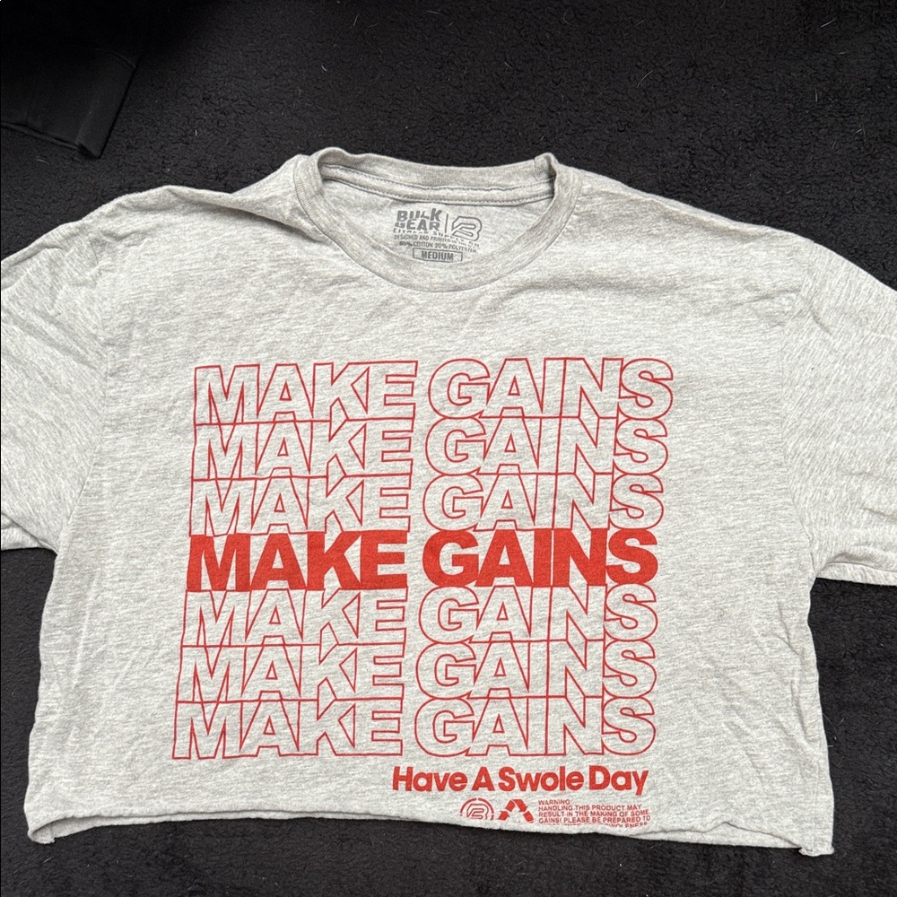 Gray and Red Women's Crop Top